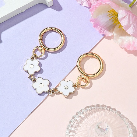 Plastic Enamel Flower Link Bag Strap FIND-YW00001-02-1