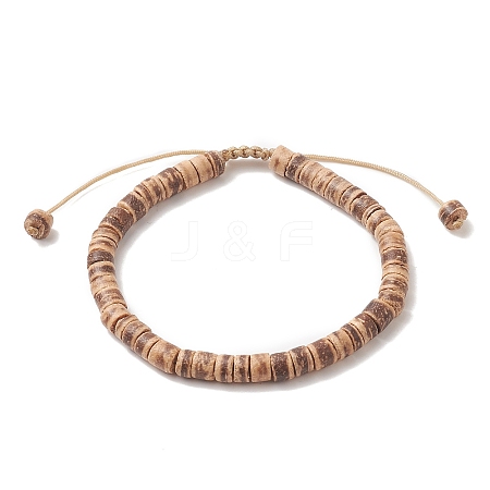 Coconut Adjustable Braided Bead Bracelet for Men Women BJEW-JB09290-1