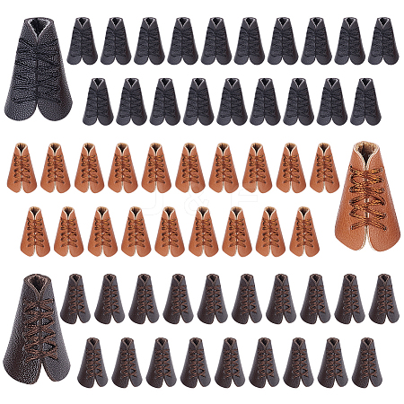   60Pcs 3 Colors PU Leather Cord Ends FIND-PH0006-58-1