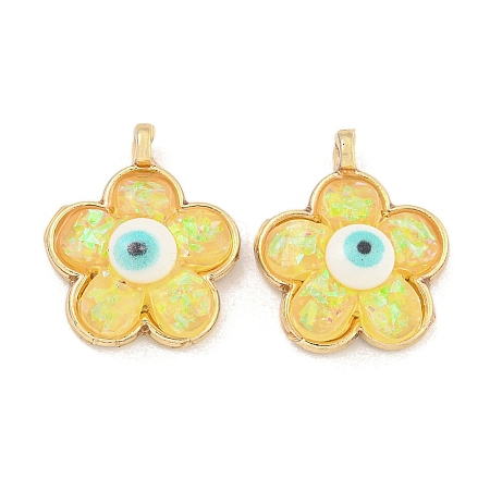 Translucent Evil Eye Resin Pendants KK-M219-22G-06-1