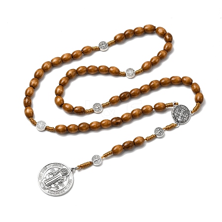 Wood Rosary Bead Necklaces FS-WG6BD27-04-1