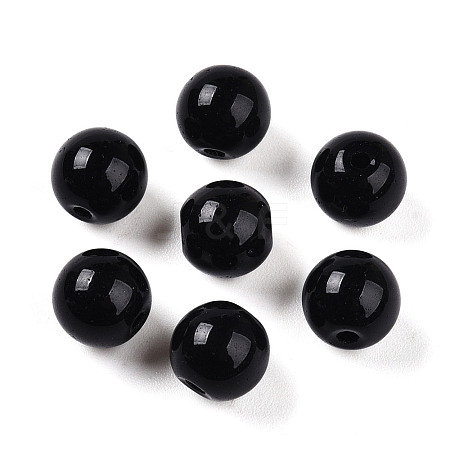 Opaque Solid Color Glass Beads GLAA-N007-8mm-A16-1