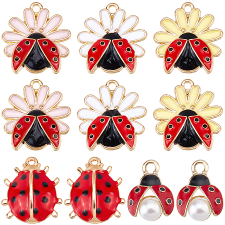 SUNNYCLUE 30Pcs 5 Style Alloy Enamel Pendants FIND-SC0003-07-1