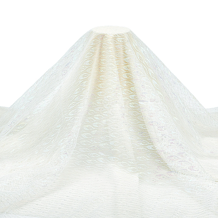 2 Yards Laser Polyester Imitation Peacock Feather Fabric DIY-PH0038-39B-1