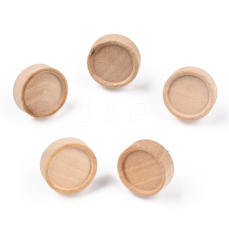 Natural Maple Wood Stud Earring Findings with 316 Stainless Steel Pin WOOD-N016-02-1