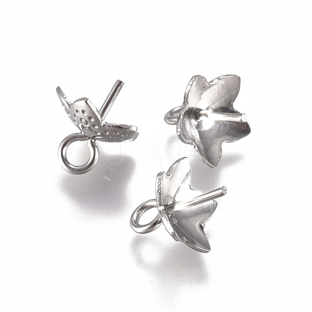 Tarnish Resistant 201 Stainless Steel Cup Peg Bails Charms STAS-G225-03P-1