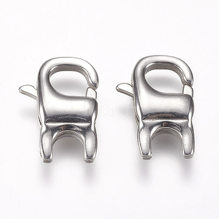 304 Stainless Steel Lobster Claw Clasps STAS-I082-17P-1