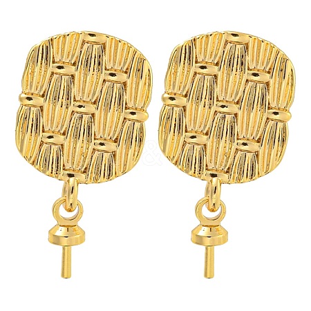 Rack Plating Brass Studs Earrings Finding KK-T072-05G-1