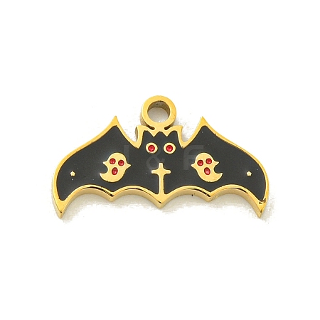 Halloween Theme Ion Plating(IP) 304 Stainless Steel Enamel Pendants STAS-M011-02B-1