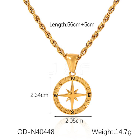 304 Stainless Steel Rhinestone Pendant Necklaces FS-WGDF7E7-04-1