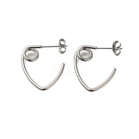 304 Stainless Steel knot Stud Earrings for Women EJEW-M020-08P-1