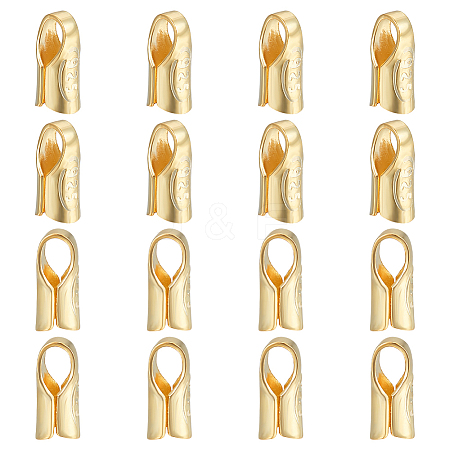 16Pcs S925 Sterling Silver Cord End STER-BC0003-05G-1