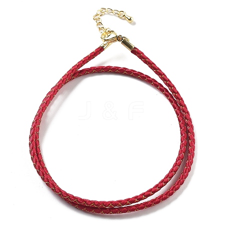 Polyester Cord Braided Necklace Makings MAK-L043-03G-12-1