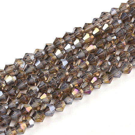 Transparent Electroplate Glass Beads Strands EGLA-A039-T3mm-B30-1