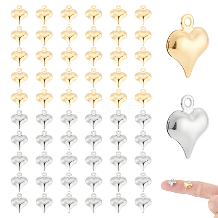 60Pcs 2 Colors 304 Stainless Steel Charms STAS-HY0001-98-1