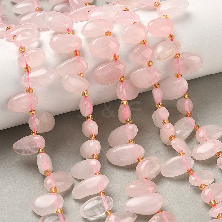 Natural Rose Quartz Beads Strands G-P604-A21-01-1