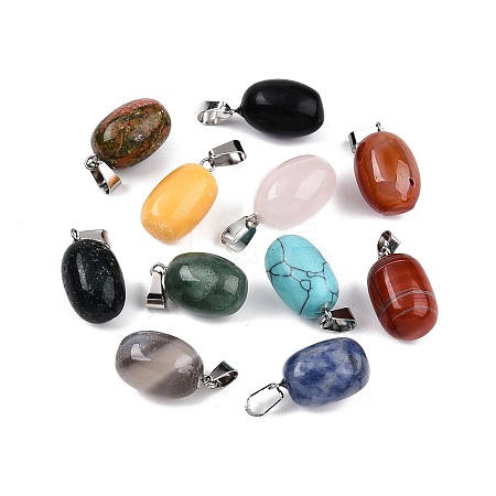Natural & Synthetic Mixed Stone Pendants X-G-N344-10P-1