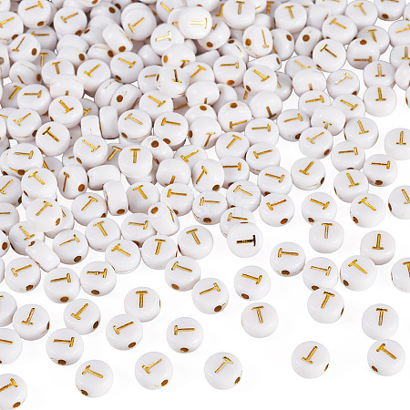 500Pcs Plating Acrylic Beads PACR-TADJ0001-01T-1