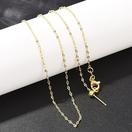 1.5MM Adjustable Slider Brass Dapped Chain Necklaces for Men Women NJEW-L012-10G-1