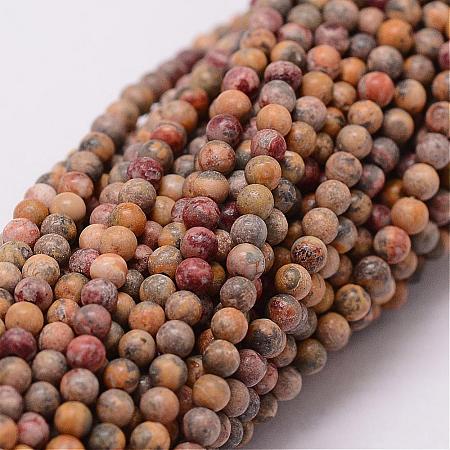 Natural Leopard Skin Jasper Beads Strands G-N0187-02-2mm-1