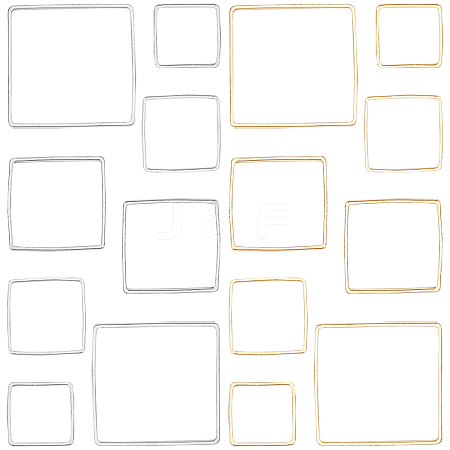 Square Brass Linking Rings KK-SC0001-76-1