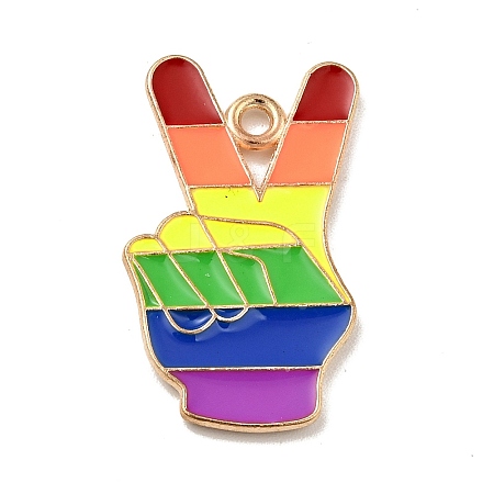 Pride Alloy Enamel Pendants LS-ENAM-G208-17KCG-1