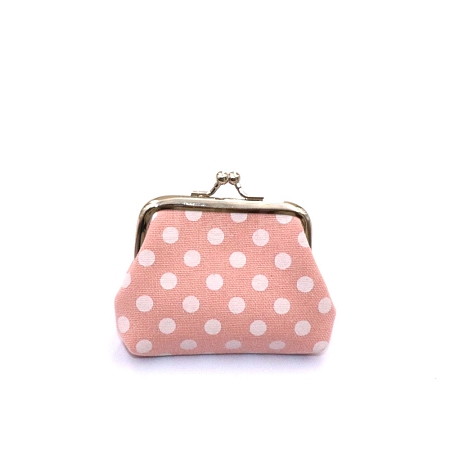 Polka Dot Printed Cloth Kiss Lock Wallets PW-WG6A5FA-03-1