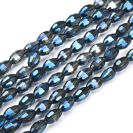 Electroplate Glass Beads Strands EGLA-J013-4X6mm-F34-1