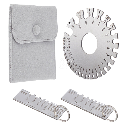 2 Styles Stainless Steel Wire Gauge Measurement Tool Sets DIY-GA0007-71-1