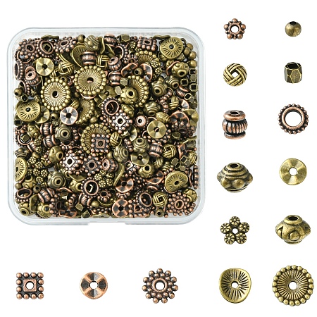 15 Styles Tibetan Style Alloy Spacer Beads Set DIY-FS0007-16-1