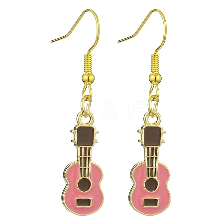 Golden Alloy Enamel Dangle Earrings EJEW-JE05653-01-1