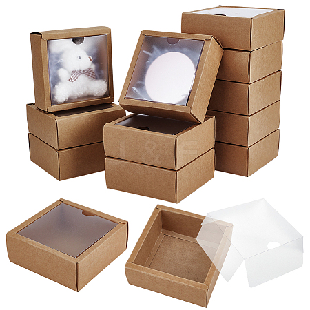 Foldable Square Paper Storage Gift Boxes CON-WH0110-42C-03-1