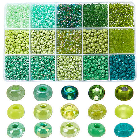 ARRICRAFT 1800Pcs 15 Colors Glass Round Seed Beads SEED-AR0001-18-1