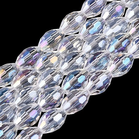 Electroplate Transparent Glass Beads Strands GL-N002-01A-A01-1