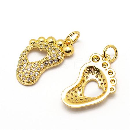 Brass Micro Pave AAA Cubic Zirconia Pendants ZIRC-G100-14G-NR-1