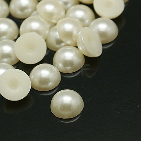Half Round/Domed Imitated Pearl Acrylic Cabochons OACR-J001-2.5mm-01-1