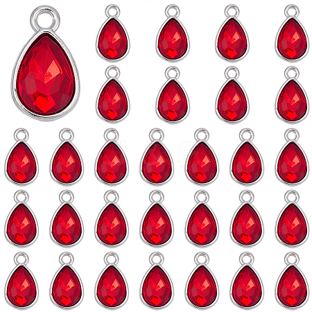 30Pcs Alloy Glass Pendants FIND-SC0022-43-1