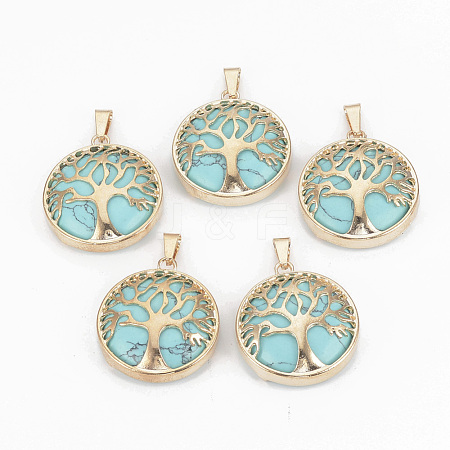 Synthetic Turquoise Pendants G-S292-10B-G-1