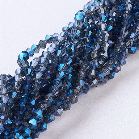 1 Strand Electroplate Glass Beads Strands X-EGLA-J026-3mm-F09-1