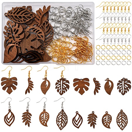 DIY Leaf Dangle Earring Making Kits DIY-FS0008-63A-1