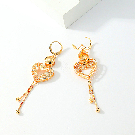 Creative Heart-shaped Tassel Earrings for Casual and Commuting Outfits TL1461-1