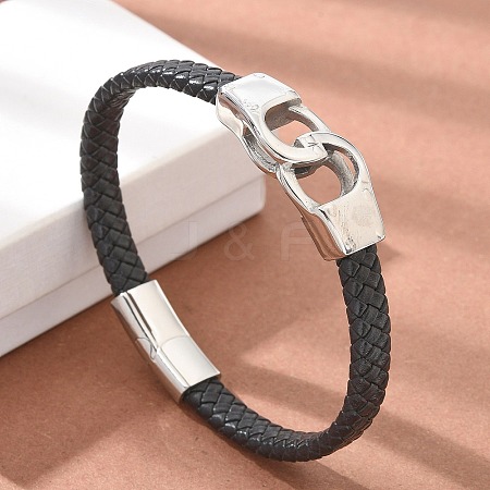 Braided Microfiber Leather Cord Bracelets BJEW-Q010-07A-1