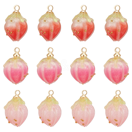 12Pcs 3 Colors Opaque Acrylic Charms MACR-UN0001-02-1