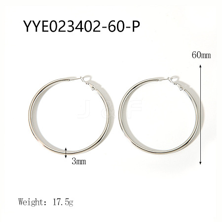 Stylish Stainless Steel Big Hoop Earrings NA7733-9-1