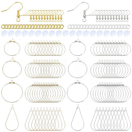 DIY Brass Geometry Hoop Earring Making Kit DIY-YW0008-60-1