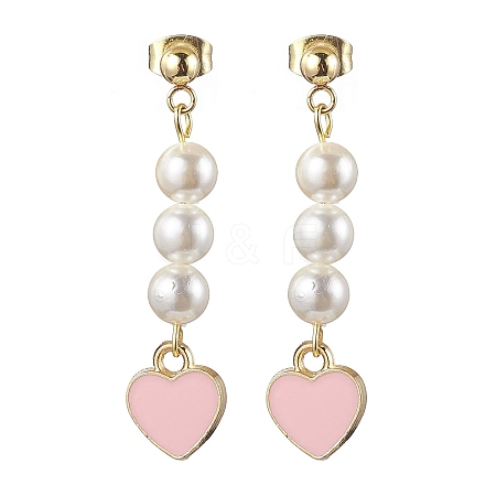 Natural Shell Pearl Dangle Earrings EJEW-JE05801-1