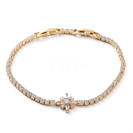 Golden Brass Link Bracelet BJEW-C055-05A-G-1