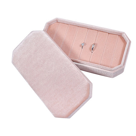 Velvet Ring Organizer Boxes with Lid CON-WH0089-191-1