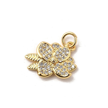 Brass Micro Pave Cubic Zirconia Pendants KK-A266-28G-1