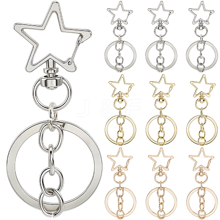 18Pcs 3 Style Alloy Keychain Clasps KEYC-SP0001-49D-1